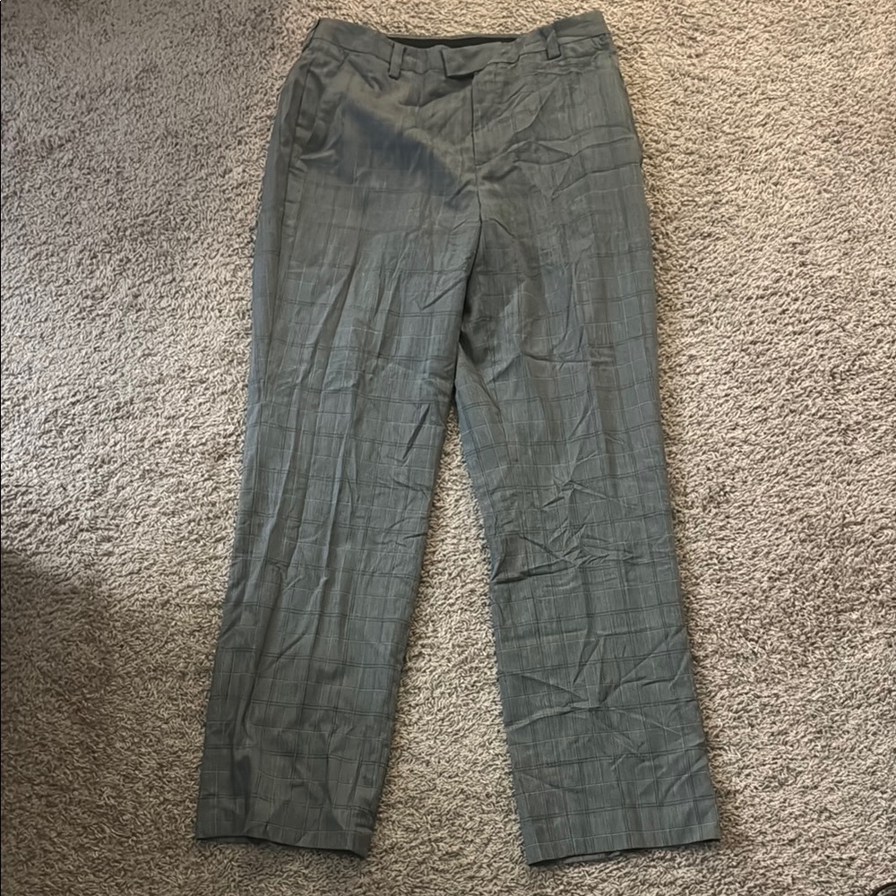 Tiger Woods Collection Gray Plaid Dress Pants